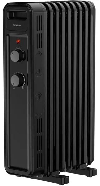 Sencor - Radiatore elettrico a olio con 9 elementi, 3 livelli di potenza 800/1200/2000 W, 230 V, nero
