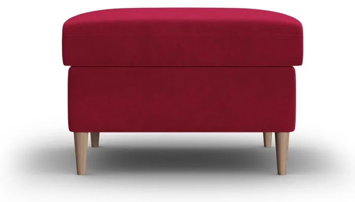 Poggiapiedi rosso con rivestimento in velluto Kyoto – Cosmopolitan Design