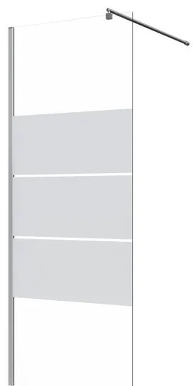 Box doccia walk-in Easy, vetro serigrafato 6 mm, L 77-78.5 cm x H 195 cm, profilo cromo
