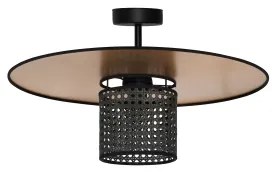Duolla - Lampadario a plafone TOKYO RATTAN 1xE27/15W/230V diametro 50 cm oro/nero