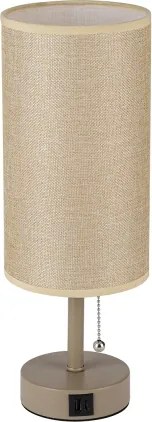 Brilagi - Lampada da tavolo con porta USB TABLON 1xE27/25W/230V beige