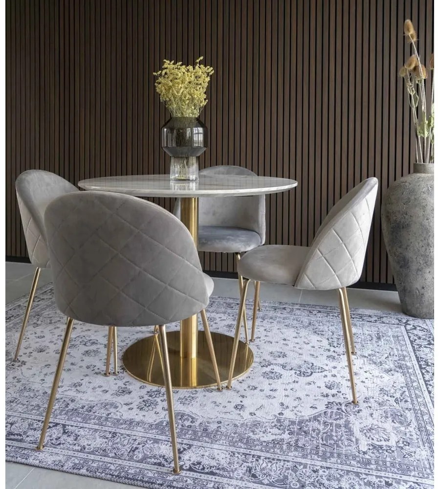 Tavolo da pranzo rotondo con piano in marmo ø 90 cm Bolzano - House Nordic