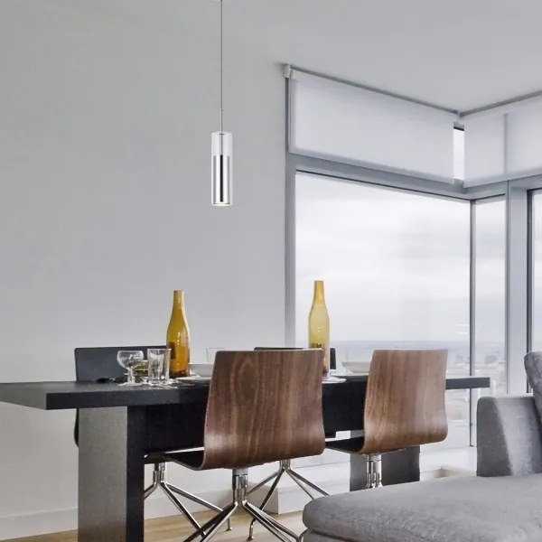 Rabalux 72046 - Lampadario a sospensione con filo KALEVI 1xGU10/50W/230V limpido/cromo