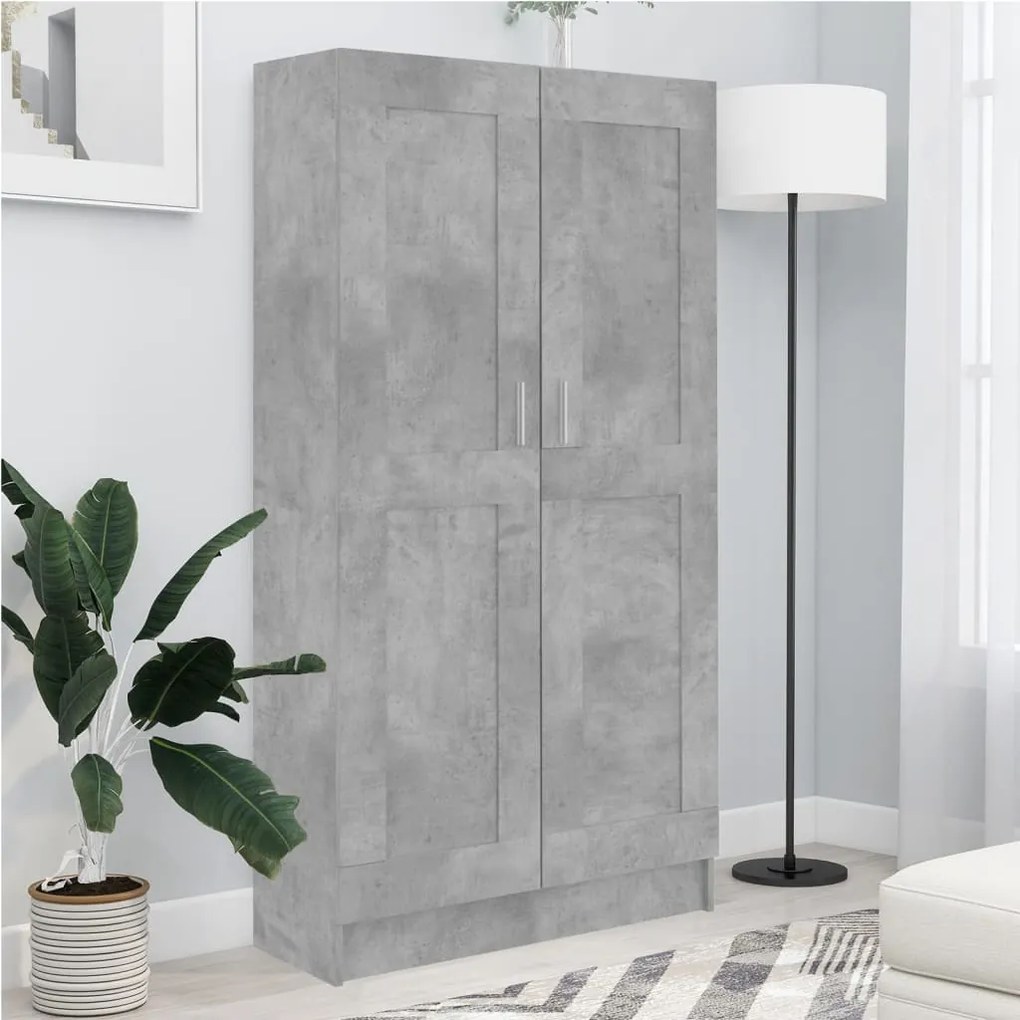 Libreria grigio cemento 82,5x30,5x150 cm in legno multistrato