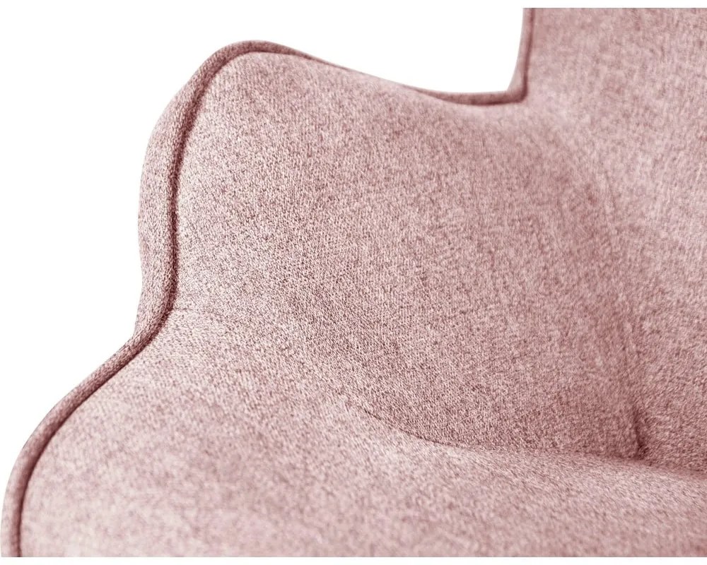 Poltrona con poggiapiedi rosa chiaro Niko – Ropez