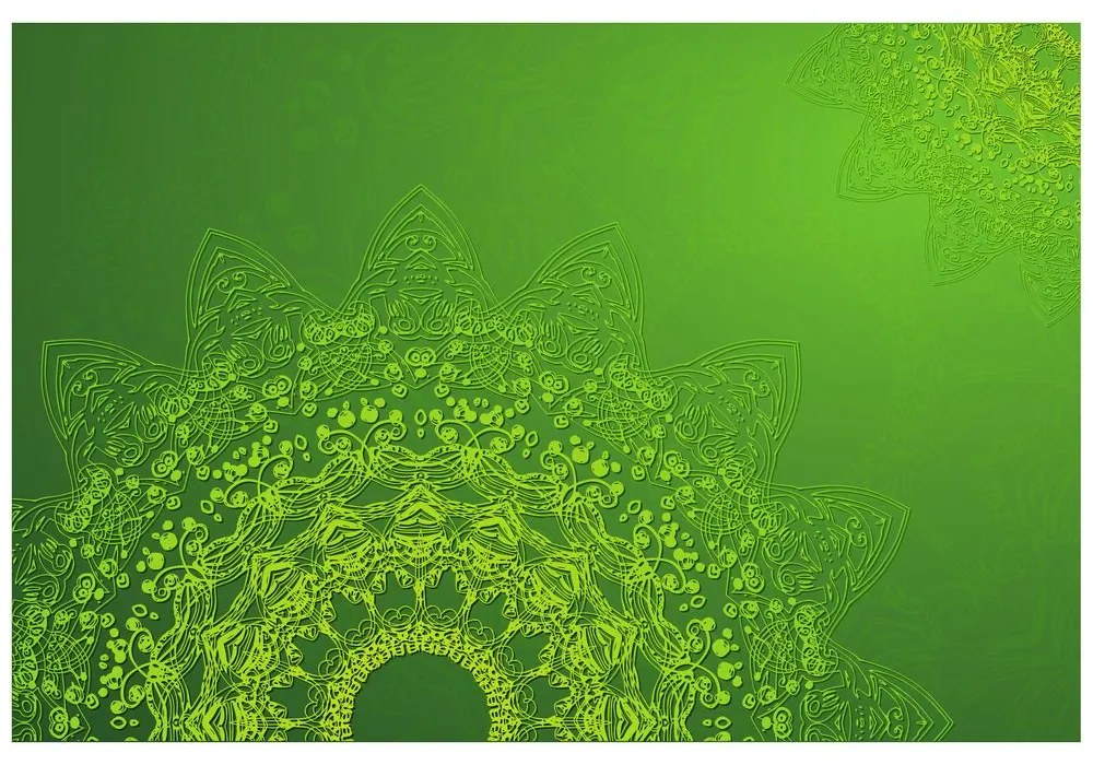 Carta da parati – Elementi moderni di Mandala in verde
