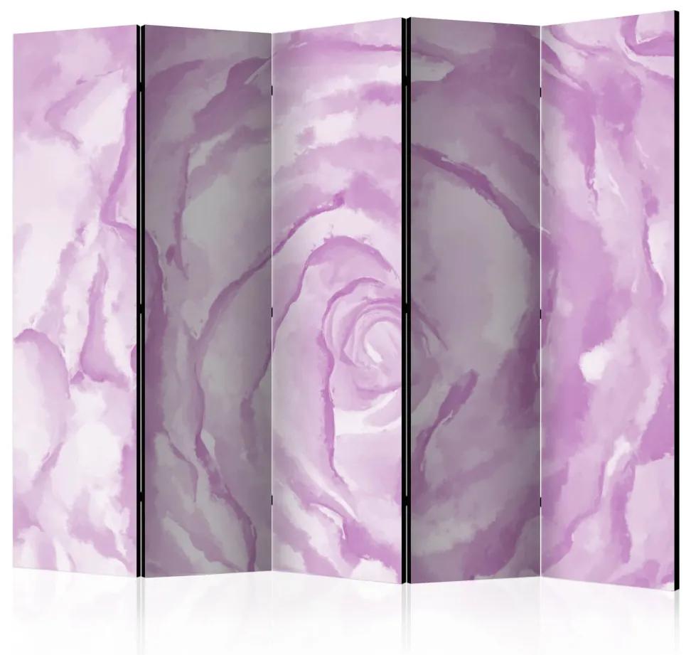 Paravento design Rosa (rosa) II - composizione acquerellata di rosa viola