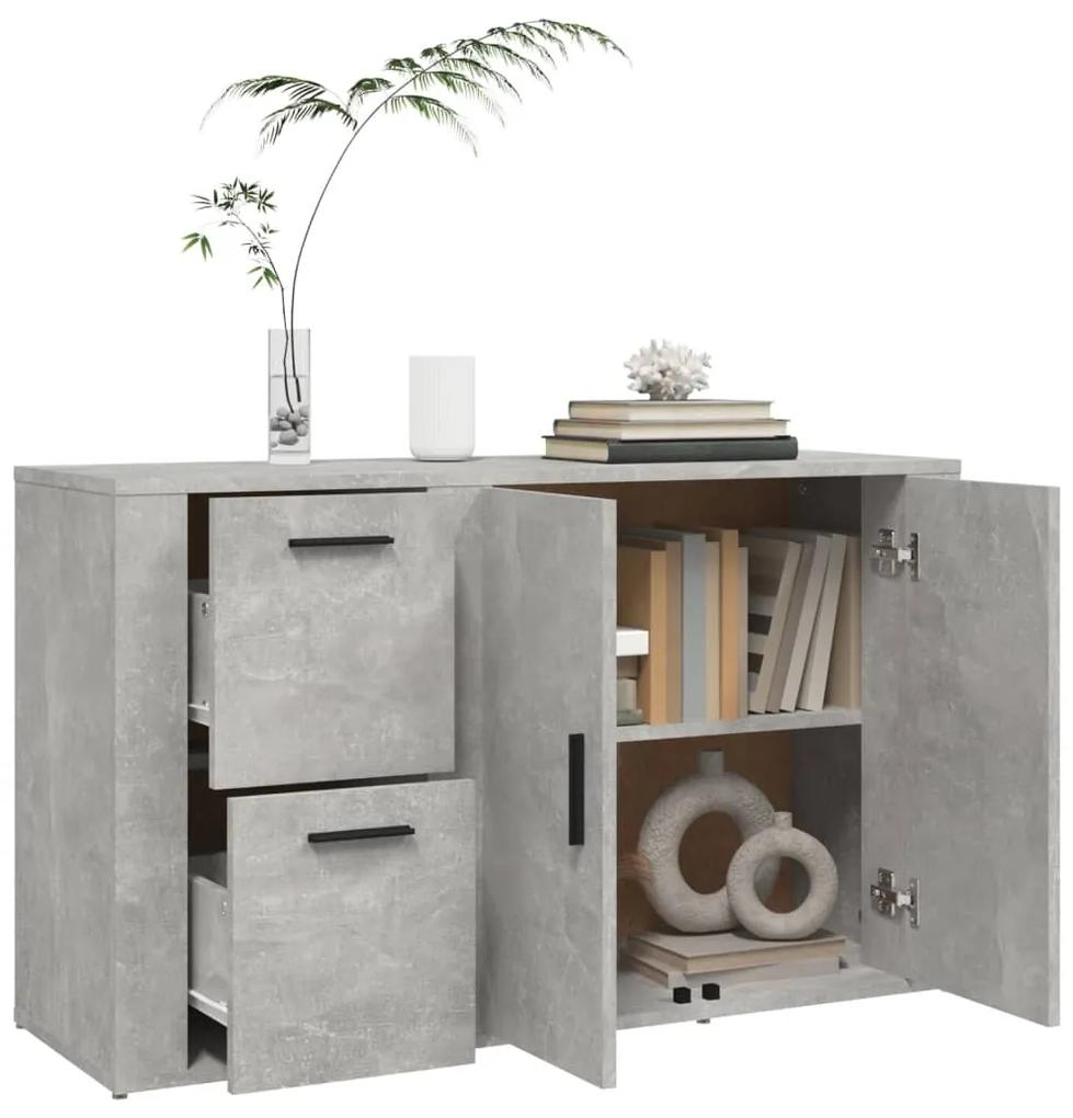 Credenza grigio cemento 100x33x59,5 cm in legno multistrato