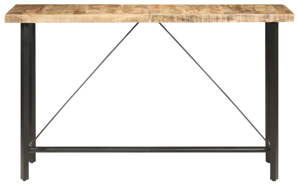 Tavolo da bar 180x70x107 cm in legno ruvido di mango