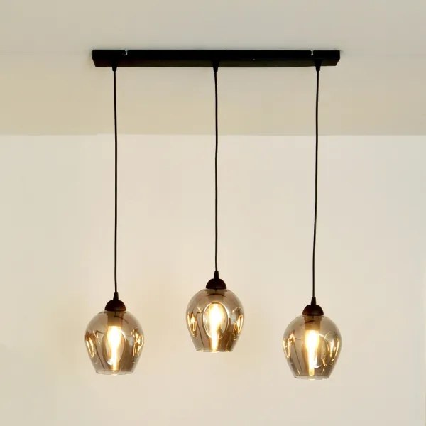 Lampadario a sospensione con filo LILI 3xE27/15W/230V nero/grigio