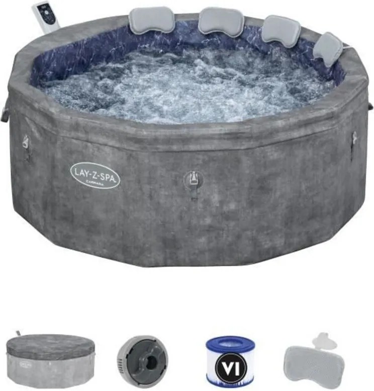 Bestway 6001V Minipiscina idromassaggio Carrara Lay-Z-Spa AirJet con app