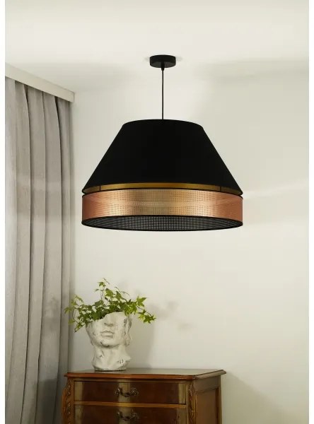 Duolla - Lampadario a sospensione con filo COPPER SHINY 1xE27/15W/230V diametro 60 cm nero/rame