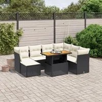 Set Divani da Giardino con Cuscini 8 pz Nero in Polyrattancod mxl 89188