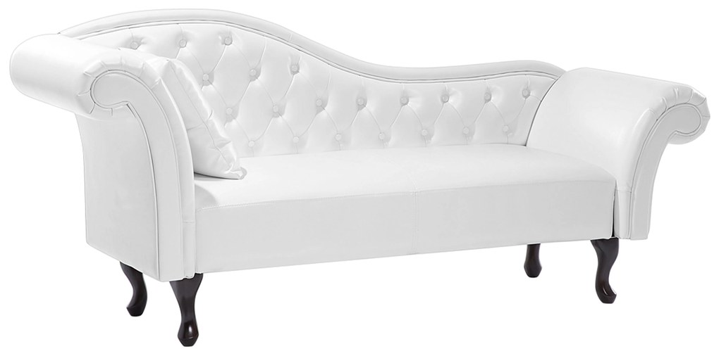 Chaise longue vintage sinistra in pelle sintetica bianca LATTES Beliani