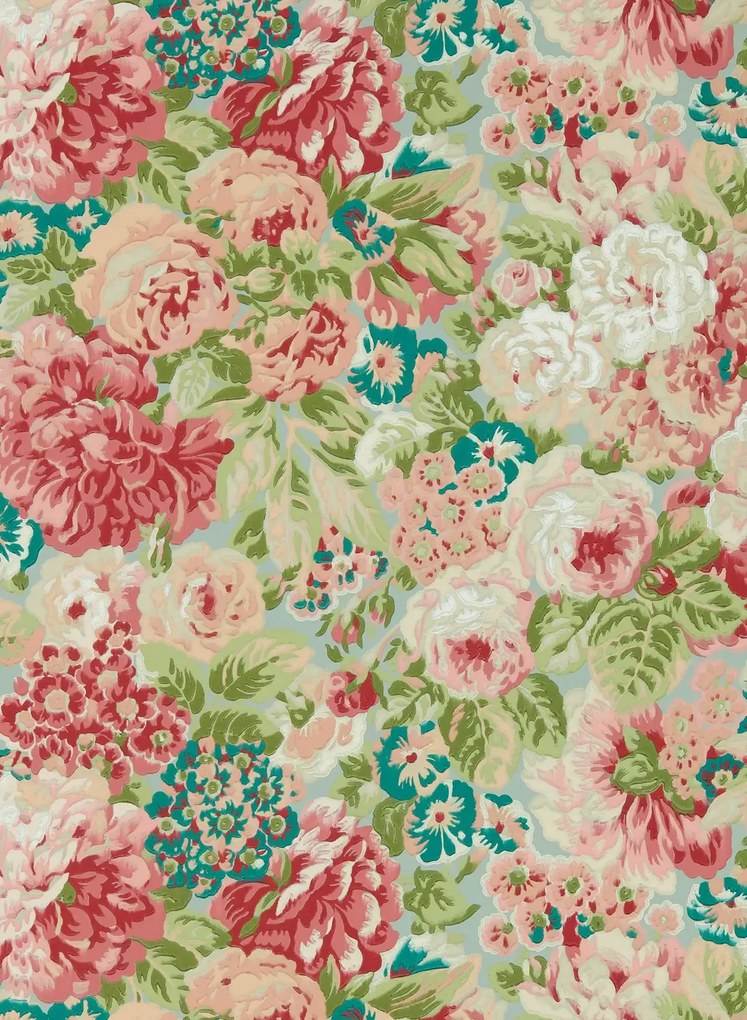 Sanderson Carta da parati Rose and Peony - Blue Clay/ Carmen Lt