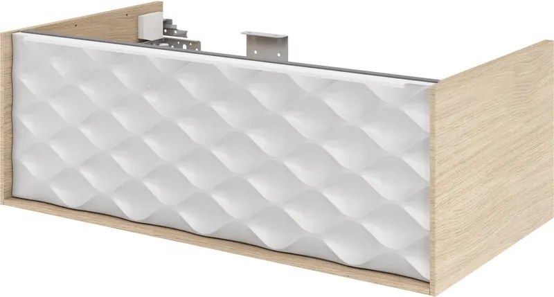 Mobile da bagno sospeso sotto lavabo L 70 x H 35 x P 51 cm bianco, 1 cassetto Neo, Maniglie acquistabili separatamente