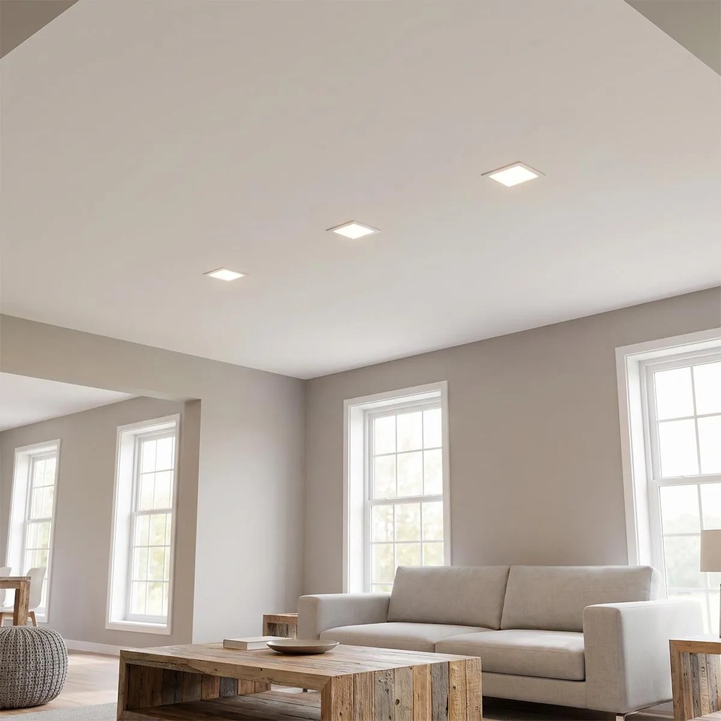 Pannello LED Quadrato 12W foro da 140 a 155mm CCT Bianco Variabile - LEDISENS Colore Bianco Variabile CCT