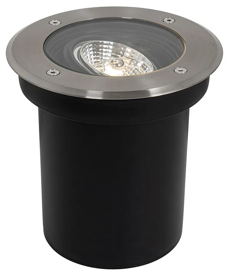 Faretto da terra moderno per esterni in acciaio AR70 orientabile IP65 - Delux