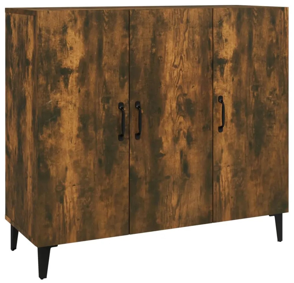 Credenza rovere fumo 90x34x80 cm in legno multistrato