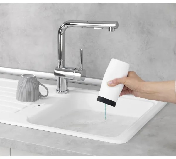 WENKO 54670100 - Dispenser EASY SQUEEZ-E 6x14 cm bianco/nero