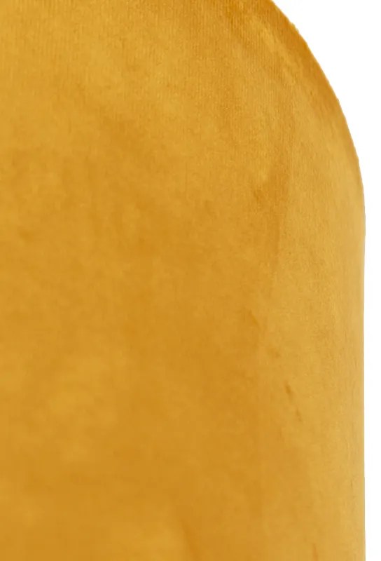 Paralume in velluto giallo 25/25/25 con interno dorato