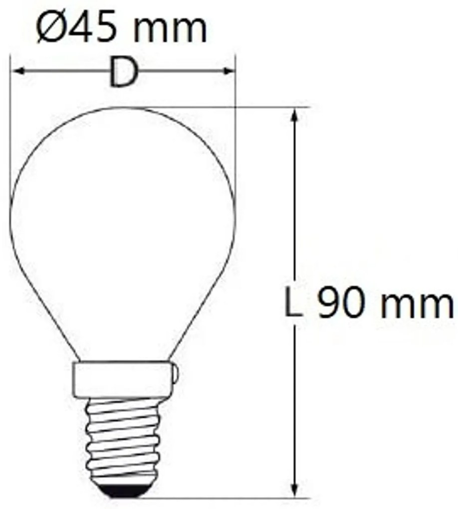 Lampada LED E14 85W a Sfera - 110lm/W Colore Bianco Caldo 2.700K