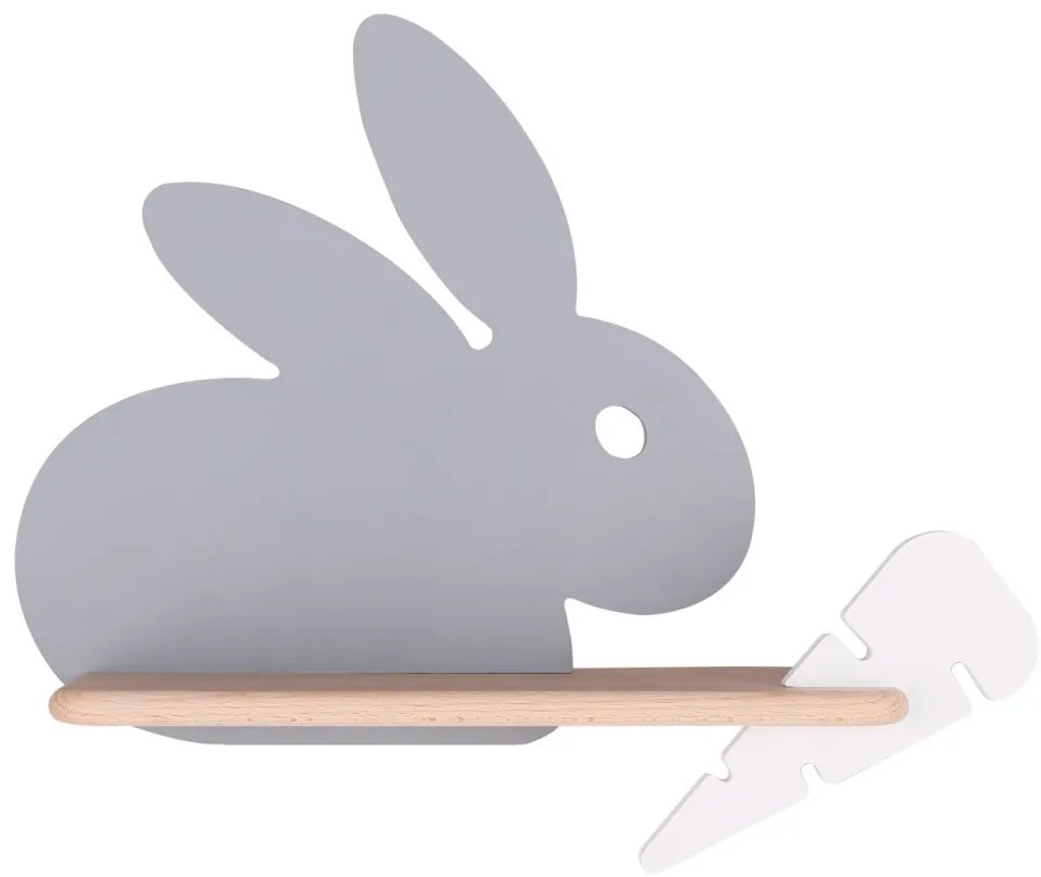 Applique LED per bambini con mensola RABBIT LED/4W/230V grigio/bianco/legno