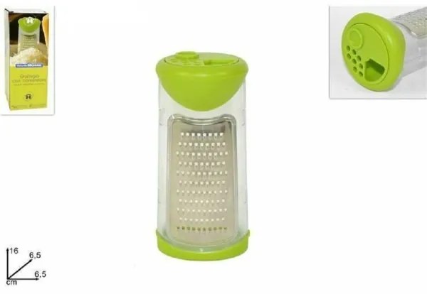 Trade Shop - Grattugia Manuale Con Contenitore Dosatore Frutta Verdura Formaggio 6,5x16x6,5cm