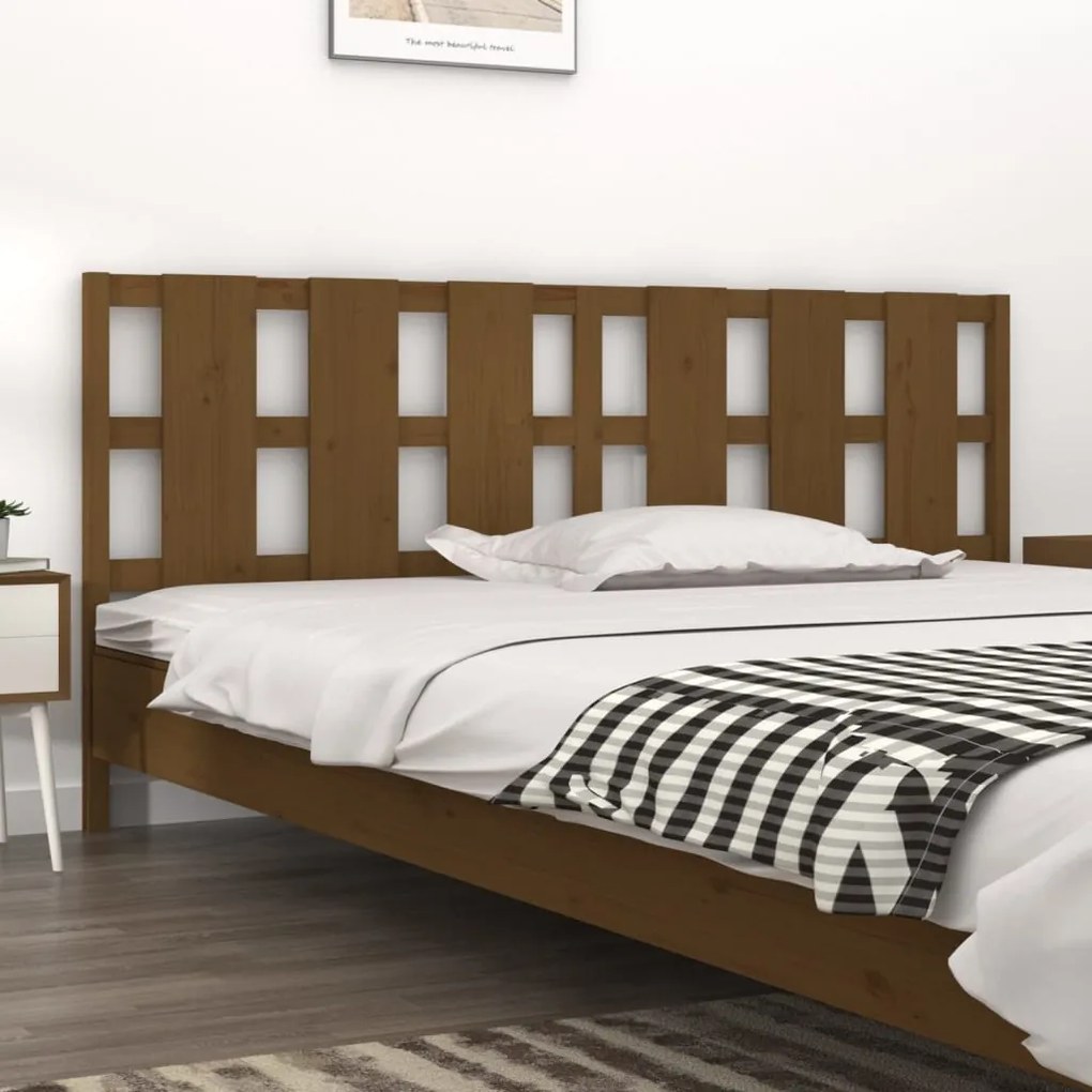 Testiera letto miele 205,5x4x100 cm in legno massello di pino