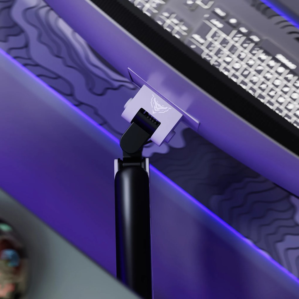 Supporto per monitor da 49" grigio-nero con LED RGB X-ARM