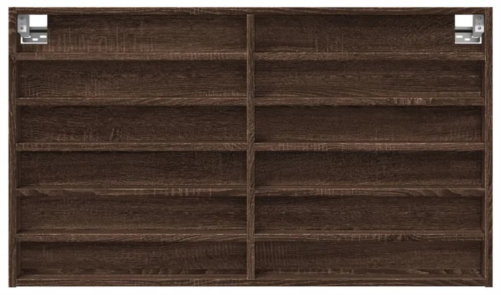 Armadietto vetrina rovere marrone 100x8,5x58 legno multistrato