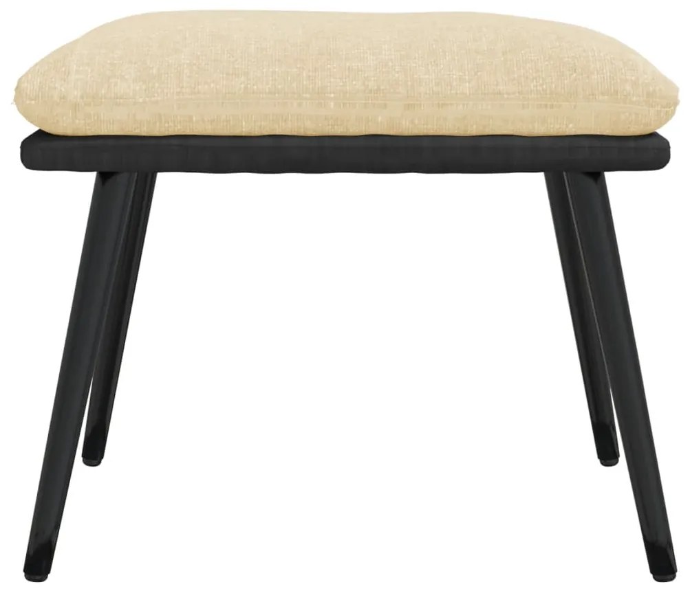 Poggiapiedi crema 45x29,5x35 cm in tessuto e similpelle