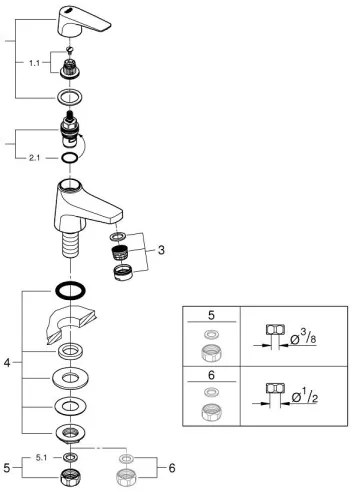 GROHE 20577000 - Valvola da piano START FLOW DN 15, cromo lucido