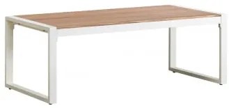 Tavolino Da Giardino Rettangolare In Alluminio E Legno Di Acacia (110x55 Cm) Lipov Bianco - Sklum