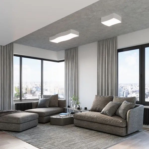 Sollux SL.1054 - Plafoniera SQUARE 2xE27/60W/230V bianca