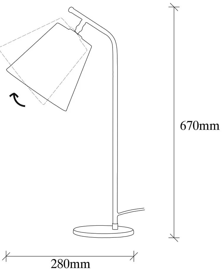 Lampada da tavolo bianca/color bronzo con paralume in tessuto (altezza totale 67 cm) Salihini – Opviq lights