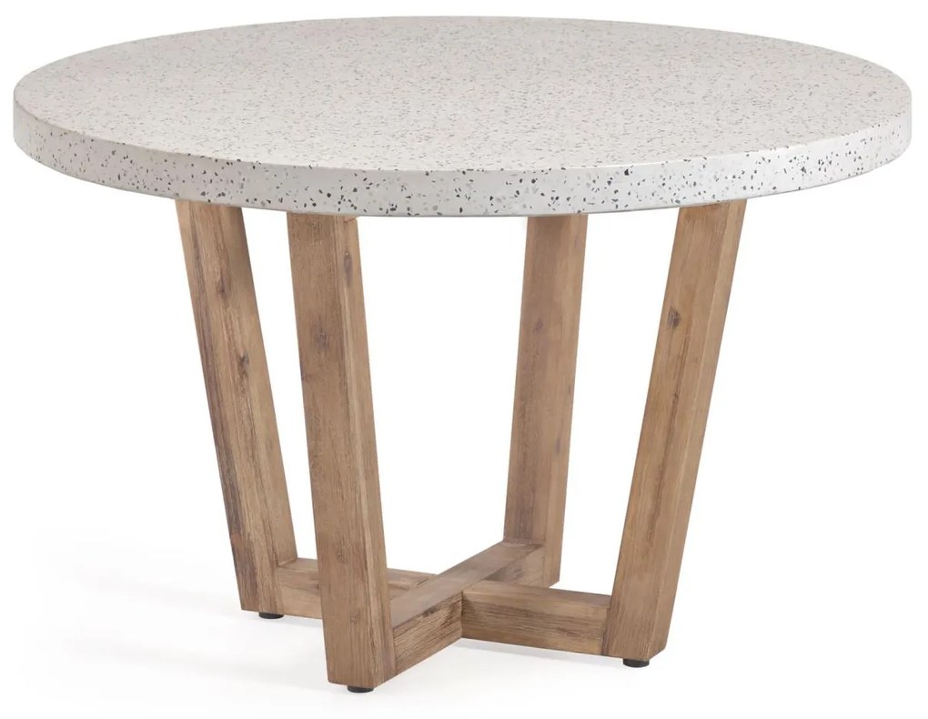 Kave Home - Shanelle tavolo rotondo in terrazzo bianco Ã˜ 120 cm