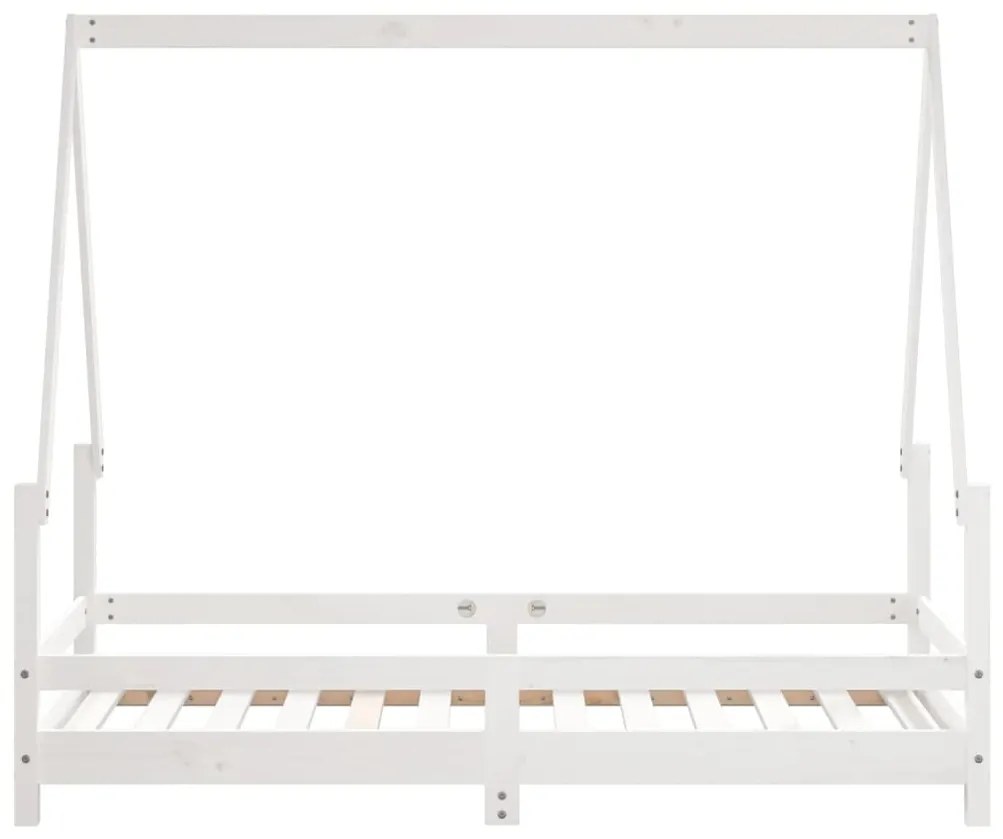 Giroletto per bambini bianco 80x160cm in legno massello di pino