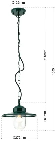 Orion AL 11-1318 - Lampada a sospensione da esterno EDWARD 1xE27/60W/230V IP44 verde