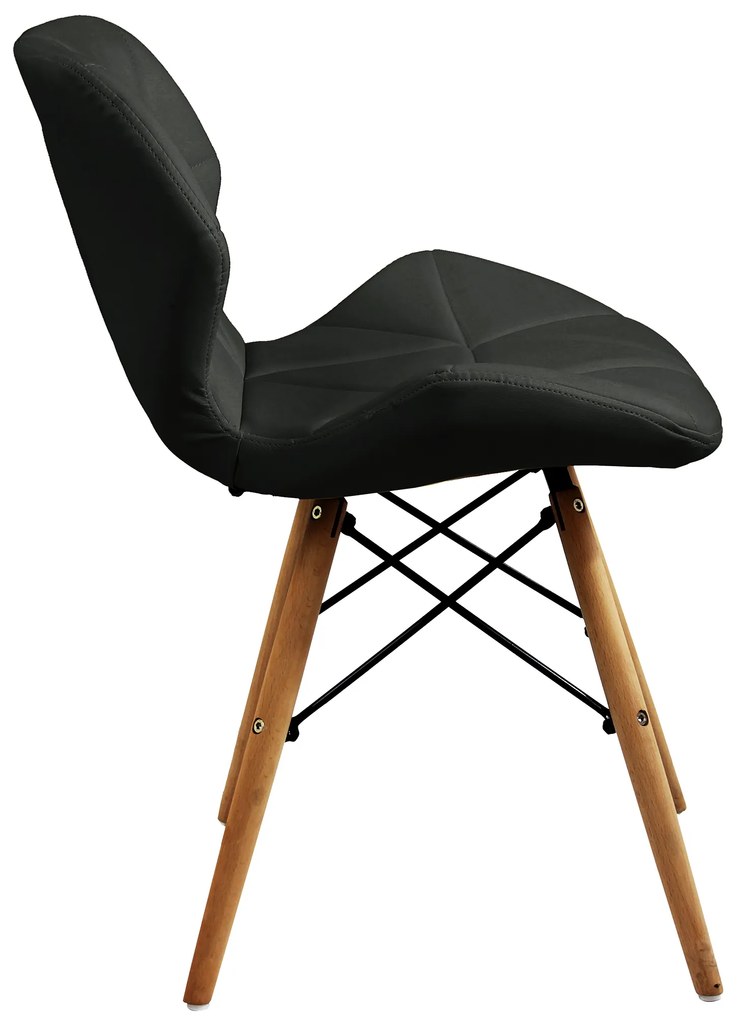 NAOMIE - sedia moderna in ecopelle e legno set da 6
