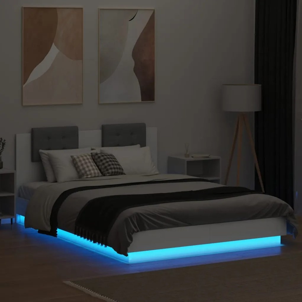 Giroletto con testiera e led bianco 120x200 cm
