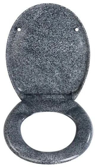 WENKO 18902100-WC sedile per WC OTTANA 44,5x37,5 cm granito/grigio/argento