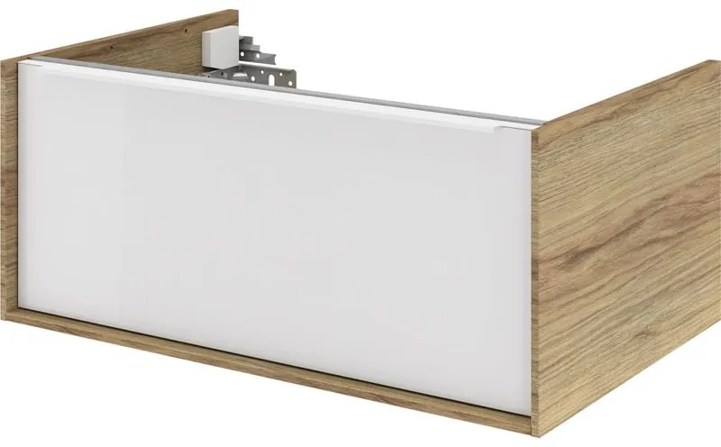 Mobile da bagno sospeso sotto lavabo L 75 x H 32 x P 48 cm laccato lucido, 1 cassetto SENSEA Neo