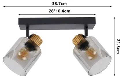 Brilagi - Faretto HYGGE 3xE14/15W/230V nero/fumé