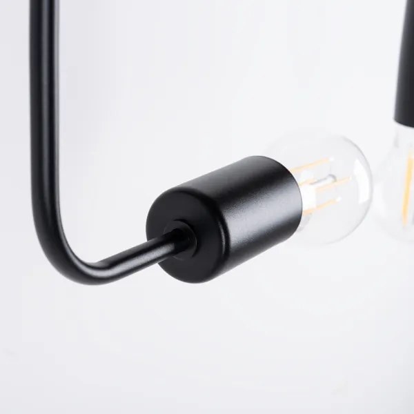 Sollux SL.1448 - Lampadario a plafone VECTOR 8xE27/15W/230V nero