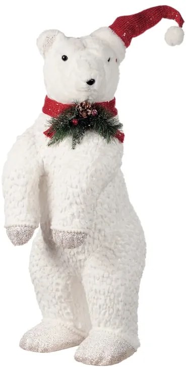 Figura natalizia bianco orso polare in poliestere H 78 cm