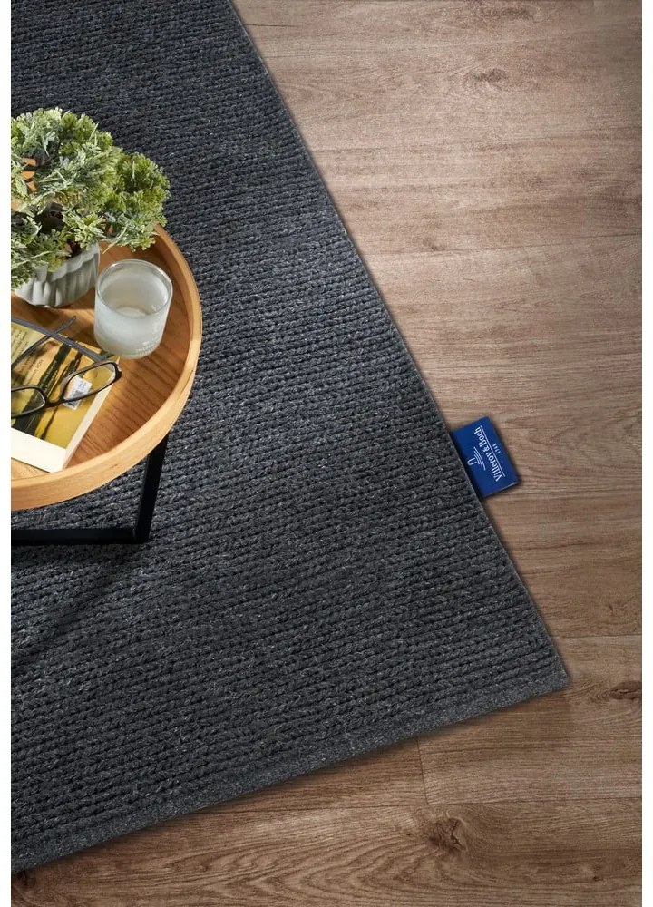 Tappeto grigio scuro in lana tessuto a mano 80x150 cm Francois - Villeroy&amp;Boch