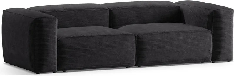 Divano grigio scuro con rivestimento in velluto a coste 264 cm Bergamo – Cosmopolitan Design