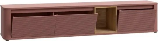 Mobile TV Sospeso 3 Ante 215x40x40 Con Vano A Giorno Lehman Terracotta