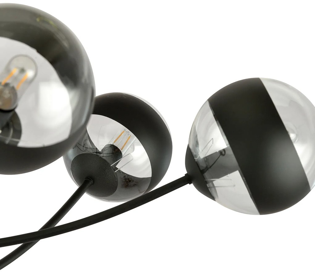 Plafoniera Contemporaneo Oceano Acciaio Nero 6 Luci E14 Ip20